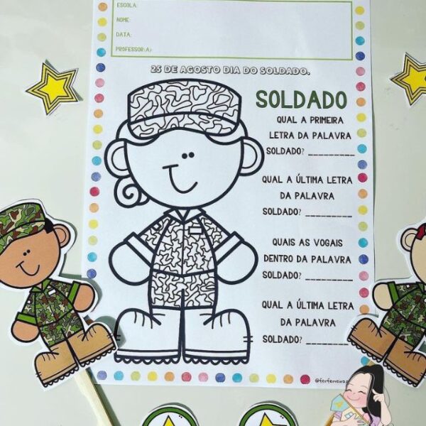 Atividade Dia do Soldado Ed Infantil