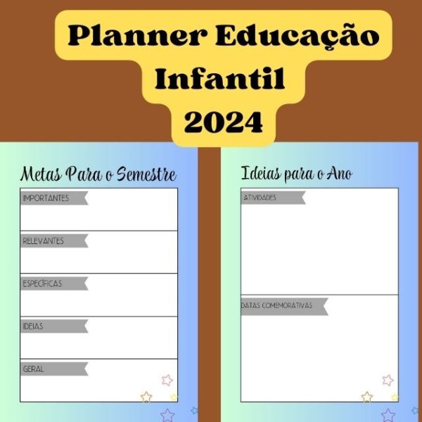 Planner Educação Infantil 2024 Para Imprimir