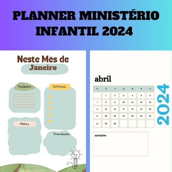 Planner Ministério Infantil 2024 Para Imprimir