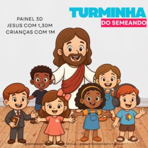 Decoração para Culto Infantil Jesus Grandão e as Crianças