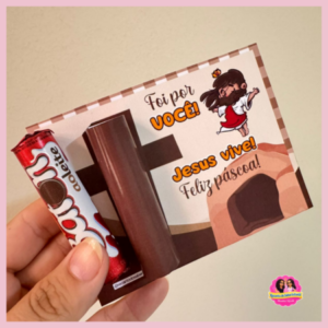 Cartão Cruz Páscoa Cristã Infantil