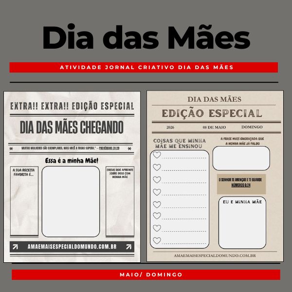 Atividade Jornal Dia das Mães