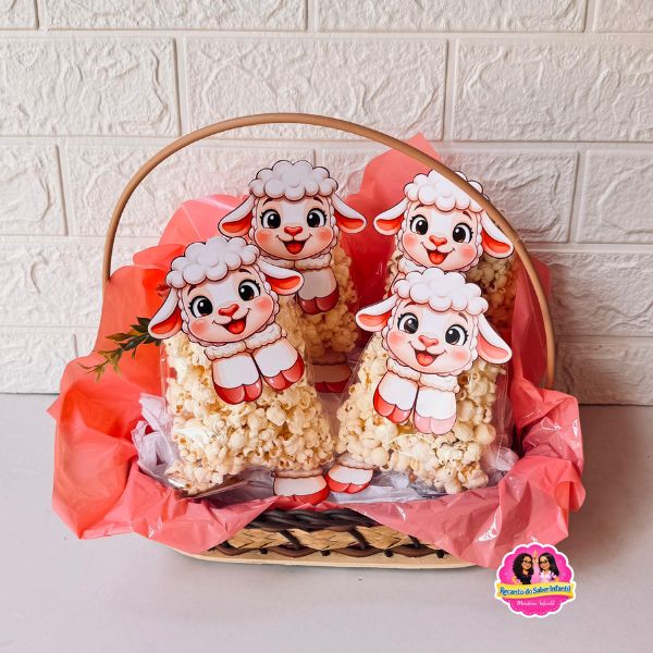 Saquinho de Pipoca Ovelhinha de Páscoa