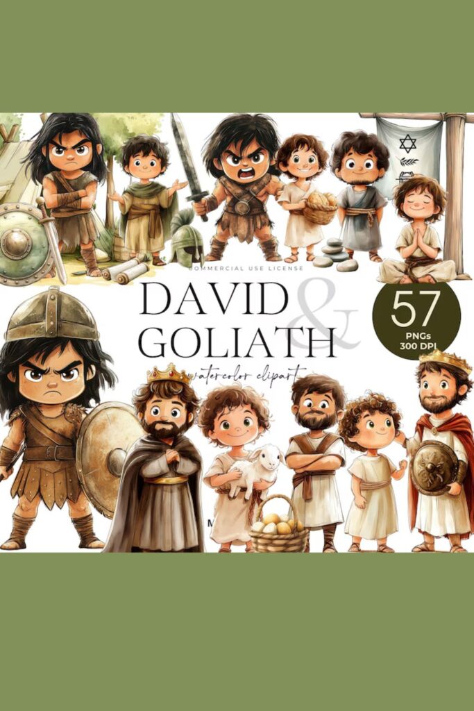 David & Goliath Clipart